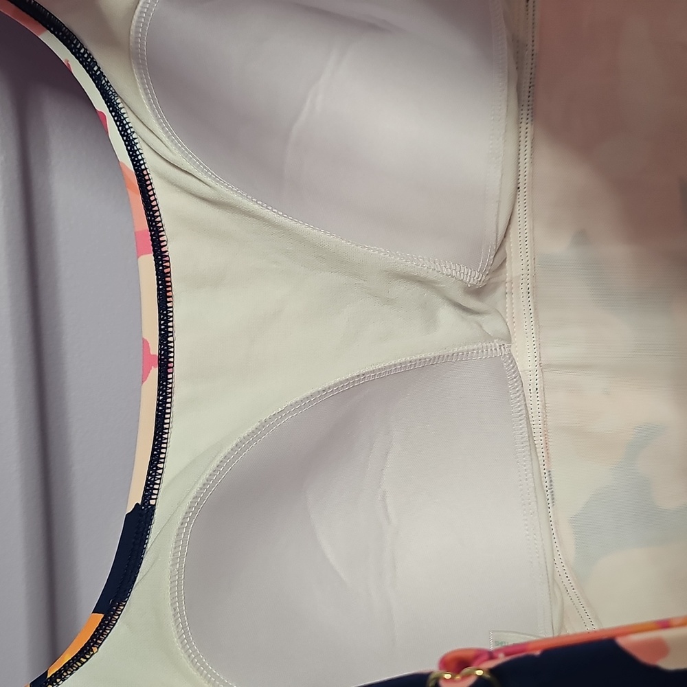 Kona Sol Floral One Piece Swimsuit - Pink, Orange and‎ Navy - Picture 5 of 7